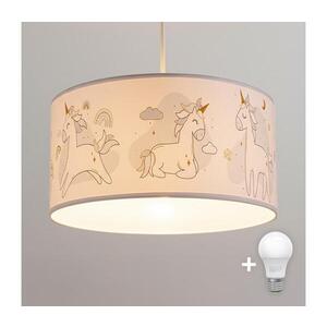 BRILAGI -LED Dětský lustr na lanku BOBO 1xE27/60W/230V pr. 35 cm bílá/jednorožci 8590828051121 obraz