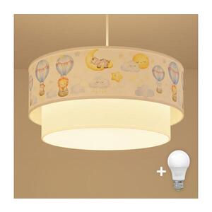 BRILAGI - LED Dětský lustr na lanku BOBO 1xE27/60W/230V pr.40 cm bílá/béž./zvíř. 8590828051183 obraz