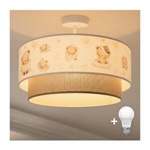 BRILAGI-LED Dětský přisazený lustr BOBO 1xE27/60W/230V pr. 40 cm bílá/béž./medv. 8590828051336 obraz