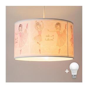 BRILAGI - LED Dětský lustr na lanku BOBO 1xE27/60W/230V pr. 35 cm růžová/baletky 8590828051428 obraz