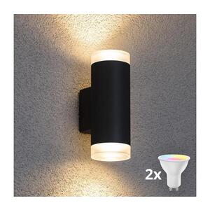 BRILAGI - LED RGBW Venkovní nástěnné svítidlo MATERA 2xGU10/4, 8W/230V černá IP54 BG0690+2xAI2382 obraz