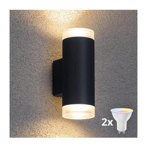 BRILAGI -LED RGBW Venkovní nástěnné svítidlo MATERA 2xGU10/4, 8W/230V antracit IP54 BG0979+2xAI2382 obraz