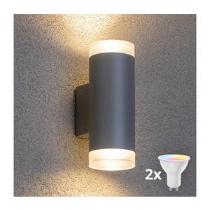 BRILAGI - LED RGBW Venkovní nástěnné svítidlo MATERA 2xGU10/4, 8W/230V šedá IP54 BG0980+2xAI2382 obraz