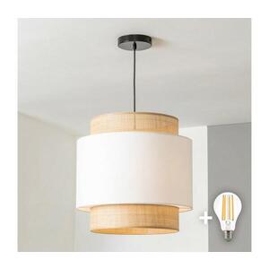 BRILAGI - LED Lustr na lanku CERIA 1xE27/40W/230V pr. 30 cm černá/béžová/bílá BG3987+EG781085 obraz