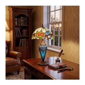 BRILAGI - Tiffany vitrážová stolní lampa JUNGLE 1xE27/60W/230V + 1xE14/40W BRT-12003F obraz