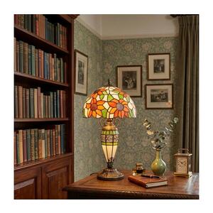 BRILAGI - Tiffany vitrážová stolní lampa SUNFLOWER 1xE27/60W/230V + 1xE14/40W BRT-8004E obraz