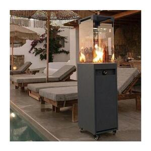 BRILAGI - Venkovní plynový krb FLARO GAS 142x36 cm 8kW 1xAAA antr +ochranný kryt GO FLARO RAL 7016 + BG obraz
