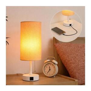 BRILAGI - Stolní lampa s USB portem TABLON 1xE27/25W/230V bílá/béžová BG3667+BG3684 obraz
