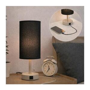 BRILAGI - Stolní lampa s USB portem TABLON 1xE27/25W/230V béžová/černá BG3668+BG3682 obraz