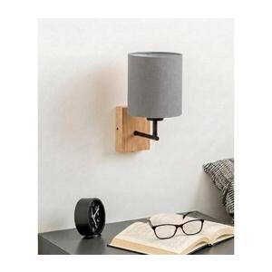 BRILAGI - Nástěnná lampa NUBILA WOOD 1xE27/25W/230V dub/černá/sv. šedá BG1561+BG2454 obraz