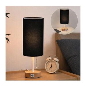 BRILAGI - Stolní lampa s USB portem TABLON 1xE27/25W/230V dub/bílá/černá BG3674+BG3682 obraz
