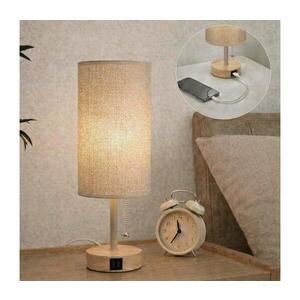 BRILAGI - Stolní lampa s USB portem TABLON 1xE27/25W/230V dub/béžová BG3675+BG3684 obraz
