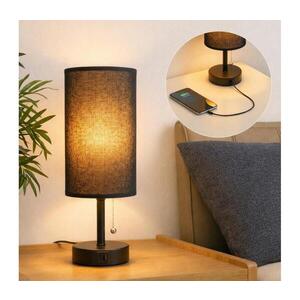 BRILAGI - Stolní lampa s USB portem TABLON 1xE27/25W/230V černá BG3666+BG3682 obraz