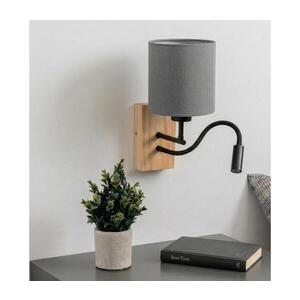 BRILAGI - LED Nást. lampa NUBILA WOOD 1xE27/25W/230V + LED/3W dub/černá/sv. šedá BG1564+BG2454 obraz