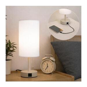 BRILAGI - Stolní lampa s USB portem TABLON 1xE27/25W/230V béžová/bílá BG3668+BG3680 obraz