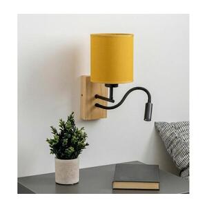 BRILAGI - LED Nástěnná lampa NUBILA WOOD 1xE27/25W/230V + LED/3W dub/černá/žlutá BG1564+BG2452 obraz