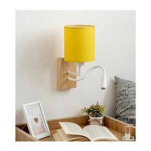 BRILAGI - LED Nástěnná lampa NUBILA WOOD 1xE27/25W/230V + LED/3W dub/bílá/žlutá BG1565+BG2452 obraz
