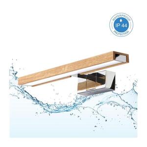 BRILAGI-LED Koup osvět zrcadla 3v1 WOODY MIRROR LED/8W/230V 40 cm IP44 chrom/dub 8590828039235 obraz