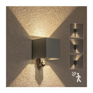 BRILAGI - LED Venkovní nástěnné svítidlo se senzorem CUBE LED/6W/230V šedá IP65 WO-HR60432S-LED-OEM-SA obraz