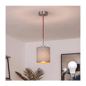 BRILAGI - LED Lustr na lanku NUBILA 1xE27/60W/230V pr. 14 cm červená/šedá EG32516+BG1582 obraz
