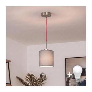 BRILAGI - LED Lustr na lanku NUBILA 1xE27/60W/230V pr. 14 cm červená/světle šedá EG32516+BG2454 obraz