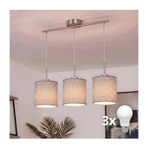 BRILAGI - LED Lustr na lanku NUBILA 3xE27/60W/230V šedá EG32521+3xBG1582 obraz