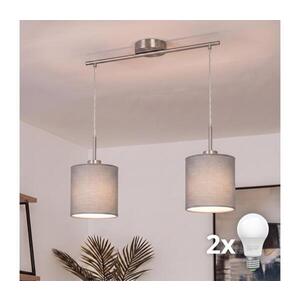 BRILAGI - LED Lustr na lanku NUBILA 2xE27/60W/230V světle šedá EG32519+2xBG2454 obraz