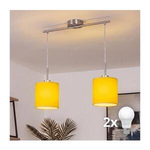 BRILAGI - LED Lustr na lanku NUBILA 2xE27/60W/230V žlutá EG32519+2xBG2452 obraz