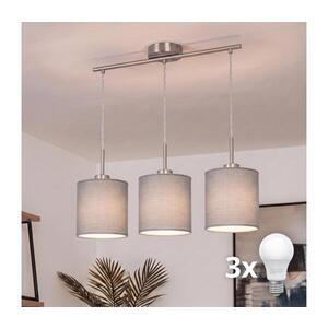 BRILAGI - LED Lustr na lanku NUBILA 3xE27/60W/230V světle šedá EG32521+3xBG2454 obraz
