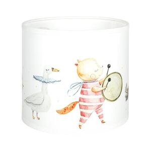BRILAGI - Stínidlo univerzální BOBO E27 pr. 15 cm bílá/zvířátka 757403 obraz