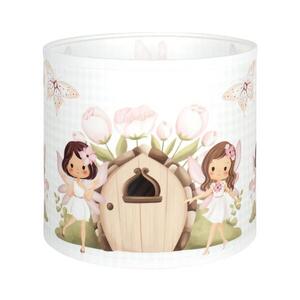 BRILAGI - Stínidlo univerzální BOBO E27 pr. 15 cm bílá/růžová/víly 757502 obraz