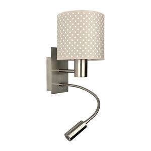 BRILAGI - LED Flex. lampa BOBO 1xE27/25W/230V + LED/3W m. chrom/béžová/puntíky BG1556+BG5581 obraz