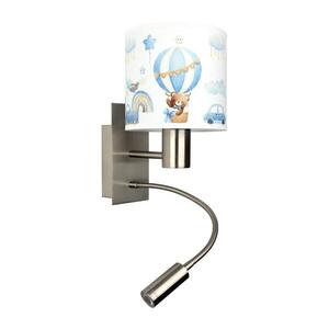 BRILAGI - LED Flex. lampa BOBO 1xE27/25W/230V + LED/3W m. chrom/bílá/modrá/medv. BG1556+BG5585 obraz