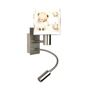 BRILAGI - LED Flex. lampa BOBO 1xE27/25W/230V + LED/3W m. chrom/bílá/medvídci BG1556+BG5590 obraz