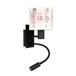 BRILAGI - LED Flex. lampa BOBO 1xE27/25W/230V + LED/3W černá/bílá/růžová/baletky BG1558+BG5591 obraz