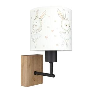 BRILAGI - Nástěnná lampa BOBO WOOD 1xE27/25W/230V dub/černá/bílá/králíčci BG1561+BG5580 obraz