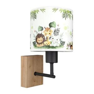 BRILAGI - Nástěnná lampa BOBO WOOD 1xE27/25W/230V dub/černá/bílá/zelená/džungle BG1561+BG5588 obraz