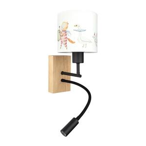 BRILAGI - LED Flex. lampa BOBO WOOD 1xE27/25W/230V + LED/3W dub/černá/bílá/zvíř. BG1564+BG5576 obraz