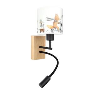 BRILAGI - LED Flex. lampa BOBO WOOD 1xE27/25W/230V + LED/3W dub/černá/bílá/zvíř. BG1564+BG5578 obraz