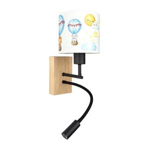 BRILAGI - LED Flex. lampa BOBO WOOD 1xE27/25W/230V + LED/3W dub/černá/bílá/zvíř. BG1564+BG5583 obraz