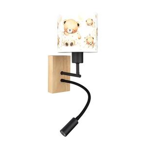 BRILAGI - LED Flex. lampa BOBO WOOD 1xE27/25W/230V + LED/3W dub/černá/bílá/medv. BG1564+BG5590 obraz