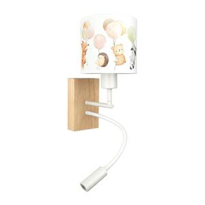 BRILAGI - LED Flex. lampa BOBO WOOD 1xE27/25W/230V + LED/3W dub/bílá/zvířátka BG1565+BG5577 obraz