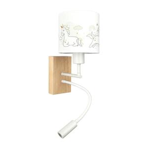 BRILAGI - LED Flex. lampa BOBO WOOD 1xE27/25W/230V + LED/3W dub/bílá/jednorožci BG1565+BG5579 obraz