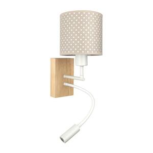 BRILAGI - LED Flex. lampa BOBO WOOD 1xE27/25W/230V + LED/3W dub/bílá/béž./punt. BG1565+BG5581 obraz