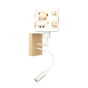 BRILAGI - LED Flex. lampa BOBO WOOD 1xE27/25W/230V + LED/3W dub/bílá/medvídci BG1565+BG5590 obraz