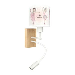 BRILAGI - LED Flex. lampa BOBO WOOD 1xE27/25W/230V + LED/3W dub/bílá/růžová/bal. BG1565+BG5591 obraz