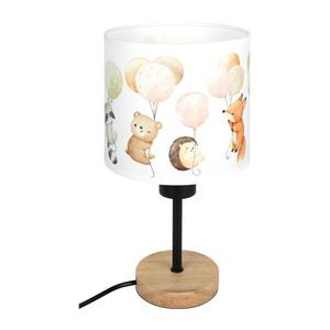 BRILAGI - Stolní lampa BOBO WOOD 1xE27/25W/230V dub/černá/bílá/zvířátka BG1567+BG5577 obraz