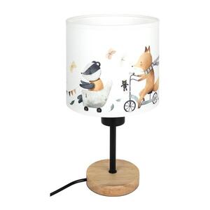 BRILAGI - Stolní lampa BOBO WOOD 1xE27/25W/230V dub/černá/bílá/zvířátka BG1567+BG5578 obraz