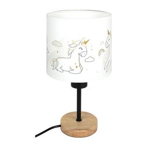 BRILAGI - Stolní lampa BOBO WOOD 1xE27/25W/230V dub/černá/bílá/jednorožci BG1567+BG5579 obraz