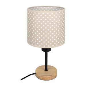 BRILAGI - Stolní lampa BOBO WOOD 1xE27/25W/230V dub/černá/béžová/puntíky BG1567+BG5581 obraz